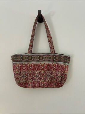 Printed Quilted Red Tote Bag - Unbranded